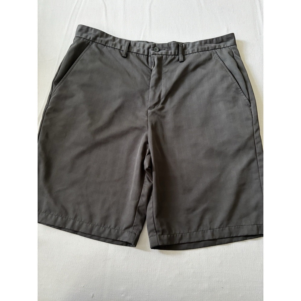 ASHWORTH Men's 38x10 Plaid Golf Shorts Black Poly Blend Outdoor Athleisure